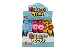 Bublifuk trubice donut/kobliha 14cm 3 barvy 24ks v boxu