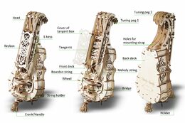 Ugears 3D dřevěné mechanické puzzle Niněra (Hurdy-Gurdy)