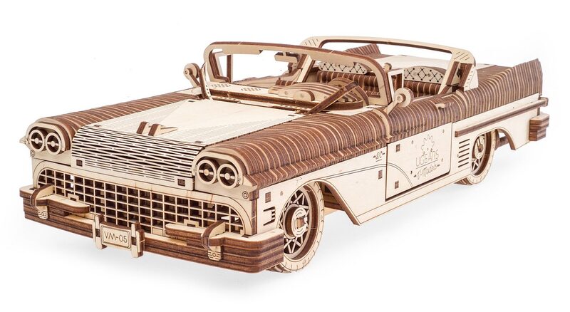 Ugears 3D dřevěné mechanické puzzle VM-05 Auto (50&#039;s convertible)