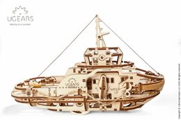 Ugears 3D dřevěné mechanické puzzle Remorkér