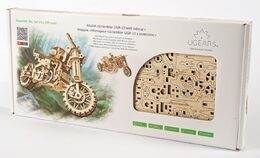 Ugears 3D dřevěné mechanické puzzle UGR-10 Motorka (scrambler) s vozíkem