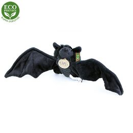 Rappa Plyšový netopýr černý 16 cm ECO-FRIENDLY