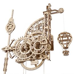 Ugears 3D dřevěné mechanické puzzle Nástěnné hodiny Aero - poškozený obal