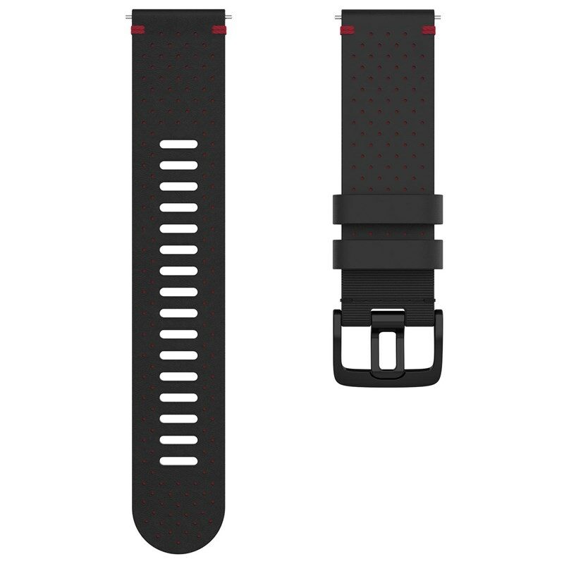 Řemínek Polar 22mm perforovaná kůže, vel. M/L - černá