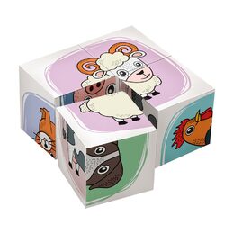 Dino Zvířata 4 dřevěné kostky