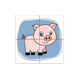 Dino Zvířata 4 dřevěné kostky