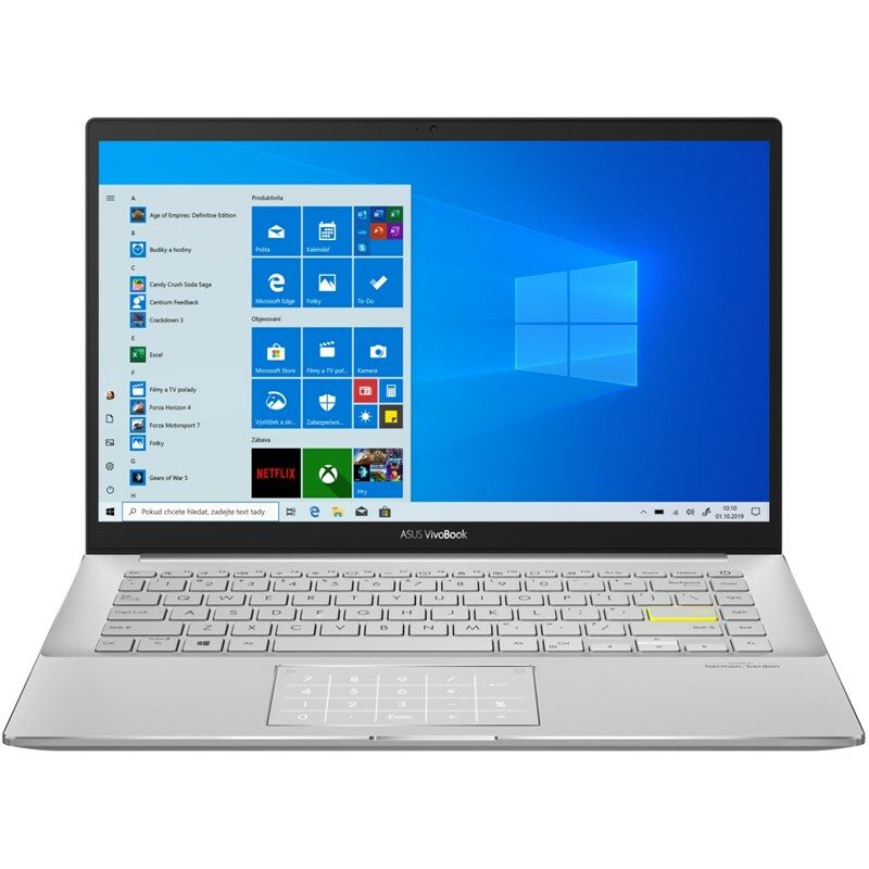 Ntb Asus VivoBook S 14 (S433EA-EB1155T) 1135G7, 14", 8GB, 512GB, bez mechaniky, Intel Iris Xe, W10 Home - bílý