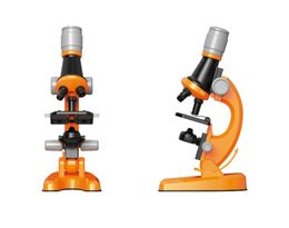 Mikroskop s doplňky plast 15x10cm na baterie se světlem v krabici 19x24x8,5cm