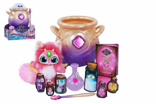 Magic Mixies Magický kotlík růžový plast + USB kabel na baterie na kartě v krabici 26x35x22cm