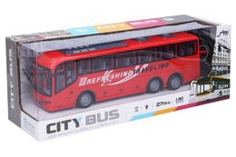 Autobus RC na dálkové ovládání plast 27MHz 32cm na dob. baterie se světlem v krabici 40x15x13cm