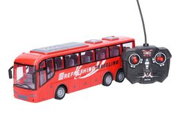 Autobus RC na dálkové ovládání plast 27MHz 32cm na dob. baterie se světlem v krabici 40x15x13cm