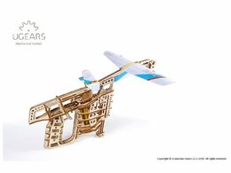 Ugears 3D dřevěné mechanické puzzle Vystřelovací letadlo