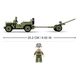 Sluban Army WW2 M38-B0853 Spojenecký džíp a protiletadlové dělo