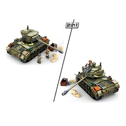 Sluban Army N38-B0860 Střední tank 2v1 a protiletecké dělo