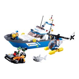 Sluban Policie M38-B0657 Loď, vrtulník a zloděj v člunu