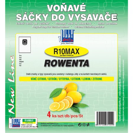 Sáčky do vysavače JOLLY R10 MAX, 4ks sáčky Rowenta - citron