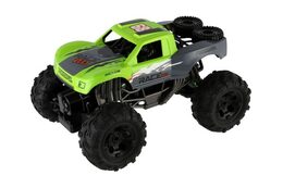 Auto RC terénní 4x4 zelené plast 29cm 2,4GHz na baterie + dobíjecí pack v krabici 40x20x22cm