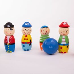 Bigjigs Toys Dřevěné kuželky Piráti