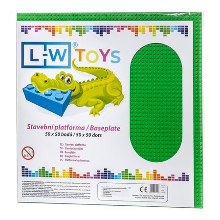 L-W Toys Velká podložka na stavění 50x50 bodů zelená