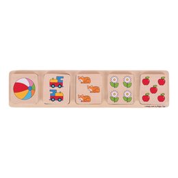 Bigjigs Toys Vkládací puzzle počítání, 5 dílků