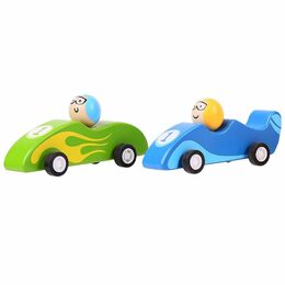 Bigjigs Toys Barevné dřevěné závodní auto 1 ks