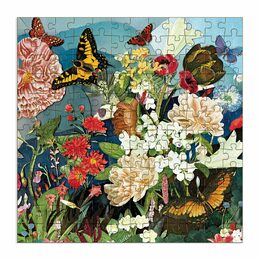 Galison Dřevěné puzzle zahrada motýlů 144 dílků