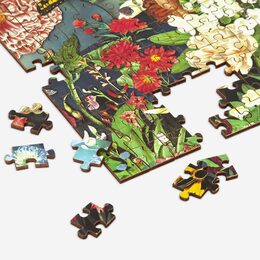 Galison Dřevěné puzzle zahrada motýlů 144 dílků