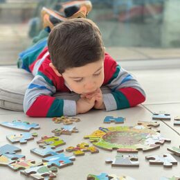 Bigjigs Toys Kulaté podlahové puzzle Čtyří roční období 50 dílků