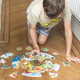 Bigjigs Toys Kulaté podlahové puzzle Čtyří roční období 50 dílků