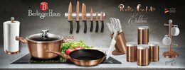 BERLINGERHAUS Pánev hluboká s mramorovým povrchem a poklicí 28 cm Rosegold Metallic Line BH-1518