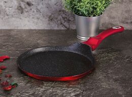 BERLINGERHAUS Pánev na palačinky s mramorovým povrchem 25 cm Burgundy Metallic Line BH-1272