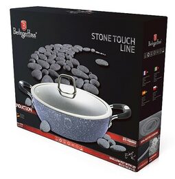 BERLINGERHAUS Pekáč kulatý s mramorovým povrchem s poklicí 28 cm Gray Stone Touch Line BH-1158