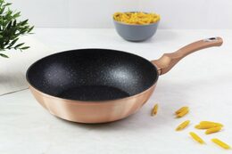 BERLINGERHAUS Pánev Wok s mramorovým povrchem 28 cm Rosegold Metallic Line BH-1512