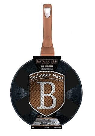 BERLINGERHAUS Pánev Wok s mramorovým povrchem 28 cm Rosegold Metallic Line BH-1512
