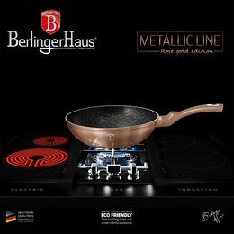 BERLINGERHAUS Wok s mramorovým povrchem 28 cm Rosegold Metallic Line BH-1512