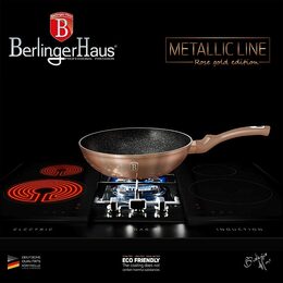 BERLINGERHAUS Wok s mramorovým povrchem 30 cm Rosegold Metallic Line BH-6171