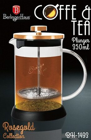 BERLINGERHAUS Konvička na čaj a kávu French Press 350 ml Rosegold collection BH-1493