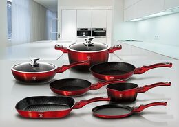 BERLINGERHAUS Pánev na palačinky s mramorovým povrchem 25 cm Black Burgundy Metallic Line BH-1666