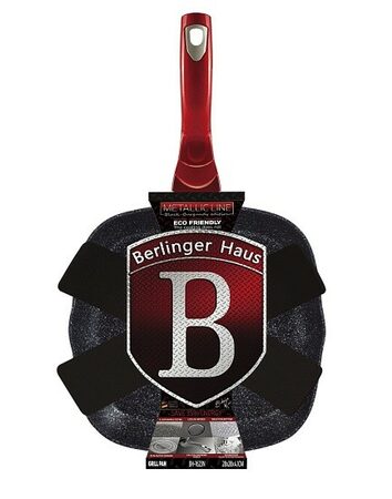 BERLINGERHAUS Pánev grilovací s mramorovým povrchem 28 cm Black Burgundy Metallic Line BH-1623