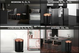 BERLINGERHAUS Koš odpadkový 30 L Black Rose Collection BH-6716