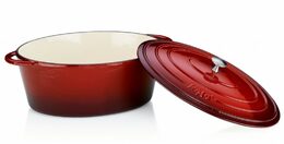 KELA Pekáč litinový s poklicí CALIDO 35 x 28,5 cm červená KL-11943