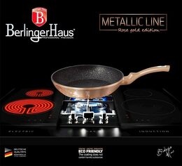 BERLINGERHAUS Pánev s mramorovým povrchem sada 3 ks Copper Metallic Line BH-1279