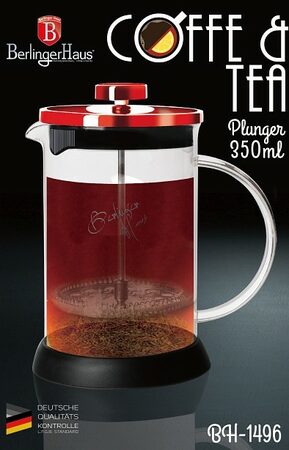 BERLINGERHAUS Konvička na čaj a kávu French Press 350 ml  Burgundy Metallic Line BH-1496