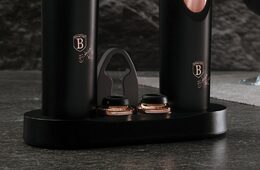 BERLINGERHAUS Vývrtka elektrická + vakuová pumpa na víno Black Rose Collection BH-9134
