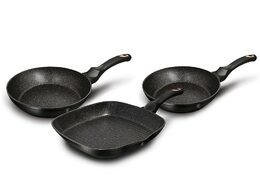BERLINGERHAUS Sada pánví s mramorovým povrchem 3 ks Black Rose Collection BH-6156