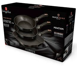 BERLINGERHAUS Sada pánví s mramorovým povrchem 3 ks Black Rose Collection BH-6156