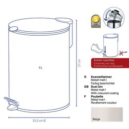 KELA Kosmetický koš 5 l MATS béžová KL-23704