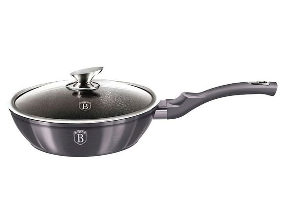 BERLINGERHAUS Pánev s poklicí s mramorovým povrchem 24 cm Carbon PRO Line BH-6895