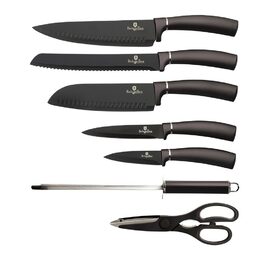 BERLINGERHAUS Sada nožů ve stojanu s nepřilnavým povrchem 8 ks Carbon PRO Line BH-2685