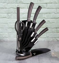 BERLINGERHAUS Sada nožů ve stojanu s nepřilnavým povrchem 8 ks Carbon PRO Line BH-2685